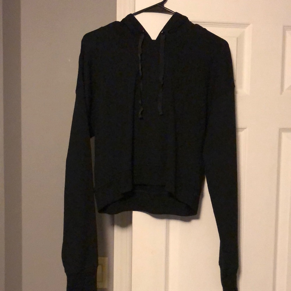 Women’s black Victoria Secret crop hoodie